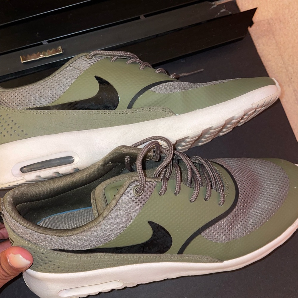 Army green Nike shoes